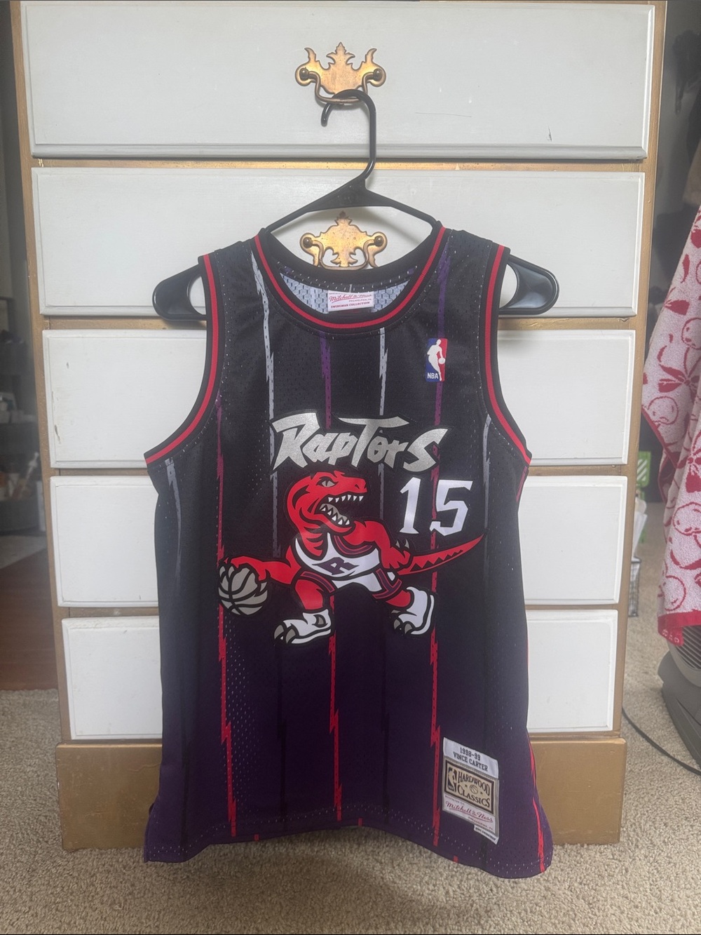 Mitchell & Ness Toronto Raptors Vince Carter #15 Black/Red Mesh Jersey